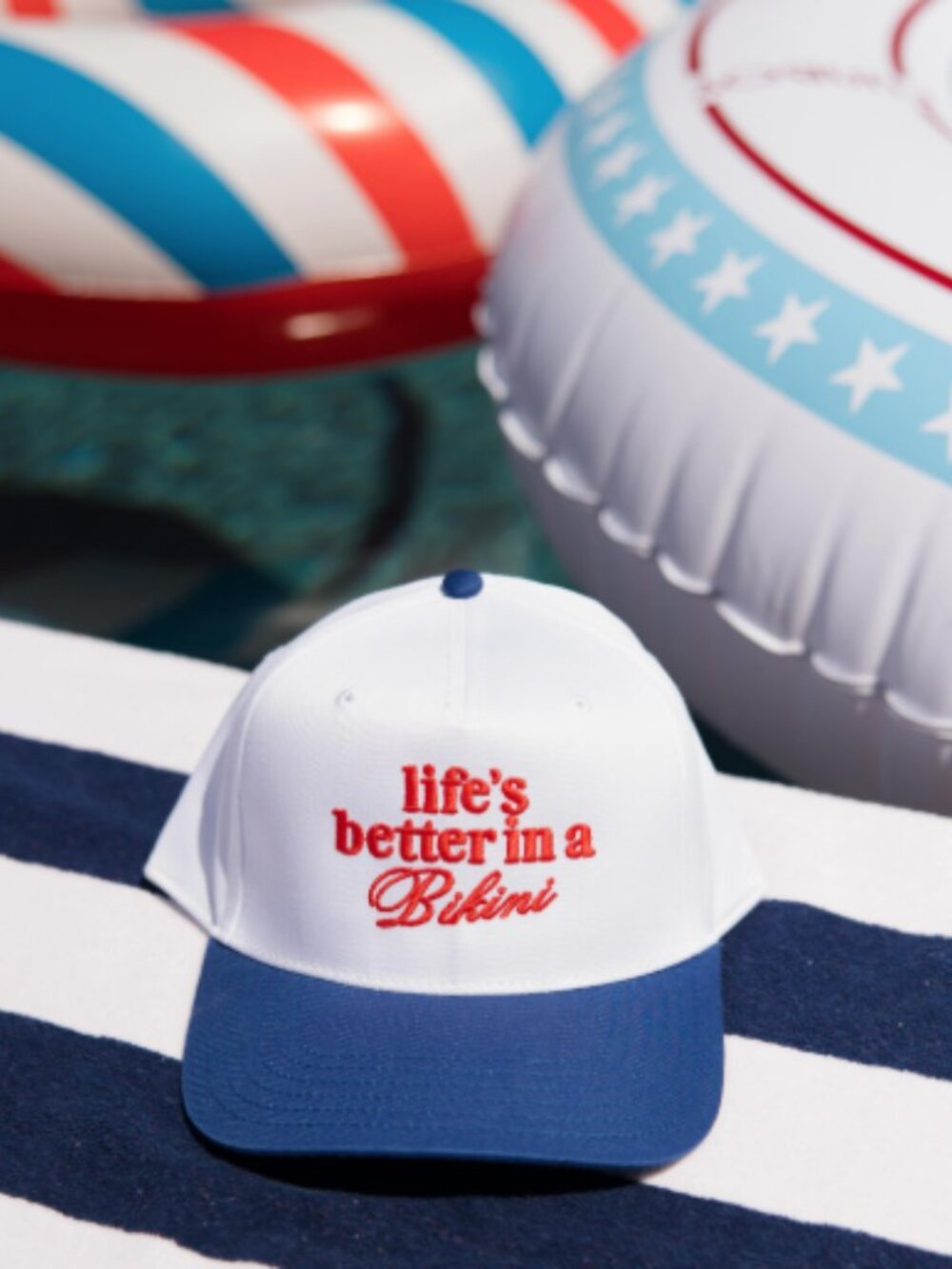 Life's Better In A Bikini Embroidered Trucker Hat | Beach Vacation Cap | Summer